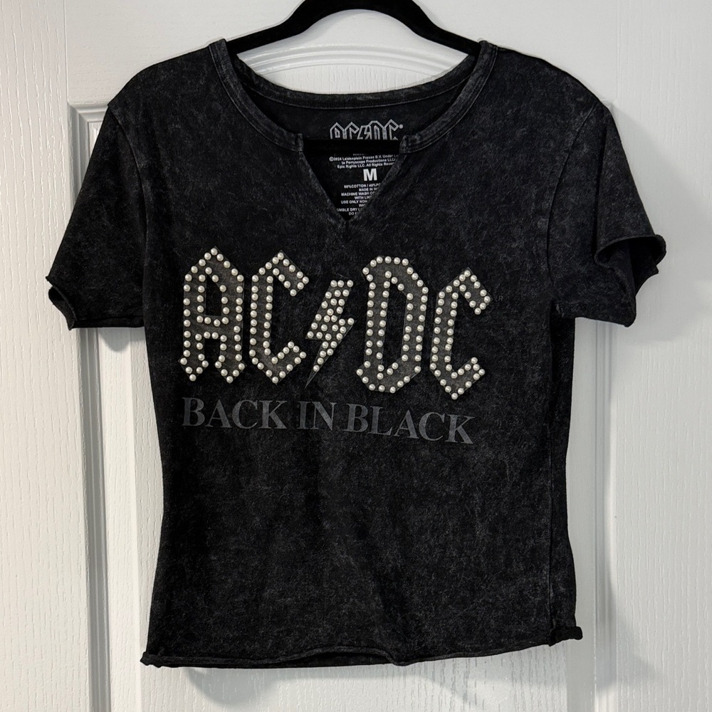 AC/DC Studded Black Short Sleeve Tee